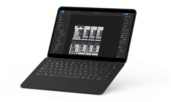 Foto de um notebook com um projeto dentro